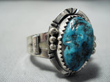 Stunning Vintage Native American Navajo Spiderweb Turquoise Sterling Silver Ring Old-Nativo Arts