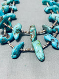 128 Gram Vintage Native American Navajo Chunky Turquoise Heishi Necklace-Nativo Arts