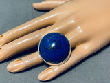 One Of The Largest Ever Native American Navajo Lapis Sterling Silver Bulbous Ring-Nativo Arts