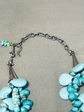 One Of The Most Unique Vintage Navajo Turquoise Cross Sterling Silver Necklace-Nativo Arts