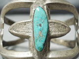 Stunning Vintage Native American Navajo Royston Turquoise Sterling Cast Silver Bracelet-Nativo Arts