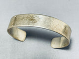 Fantastic Vintage Native American Navajo Sterling Silver Solid Heavy Bracelet-Nativo Arts
