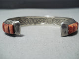 Important Ray Adakai Vintage Native American Navajo Turquoise Sterling Silver Inlay Bracelet-Nativo Arts