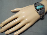 Native American Superb Vintage 8 Turquoise Sterling Silver Bracelet-Nativo Arts