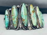 One Of The Best Ever Vintage Native American Navajo Green Turquoise Sterling Silver Bracelet-Nativo Arts
