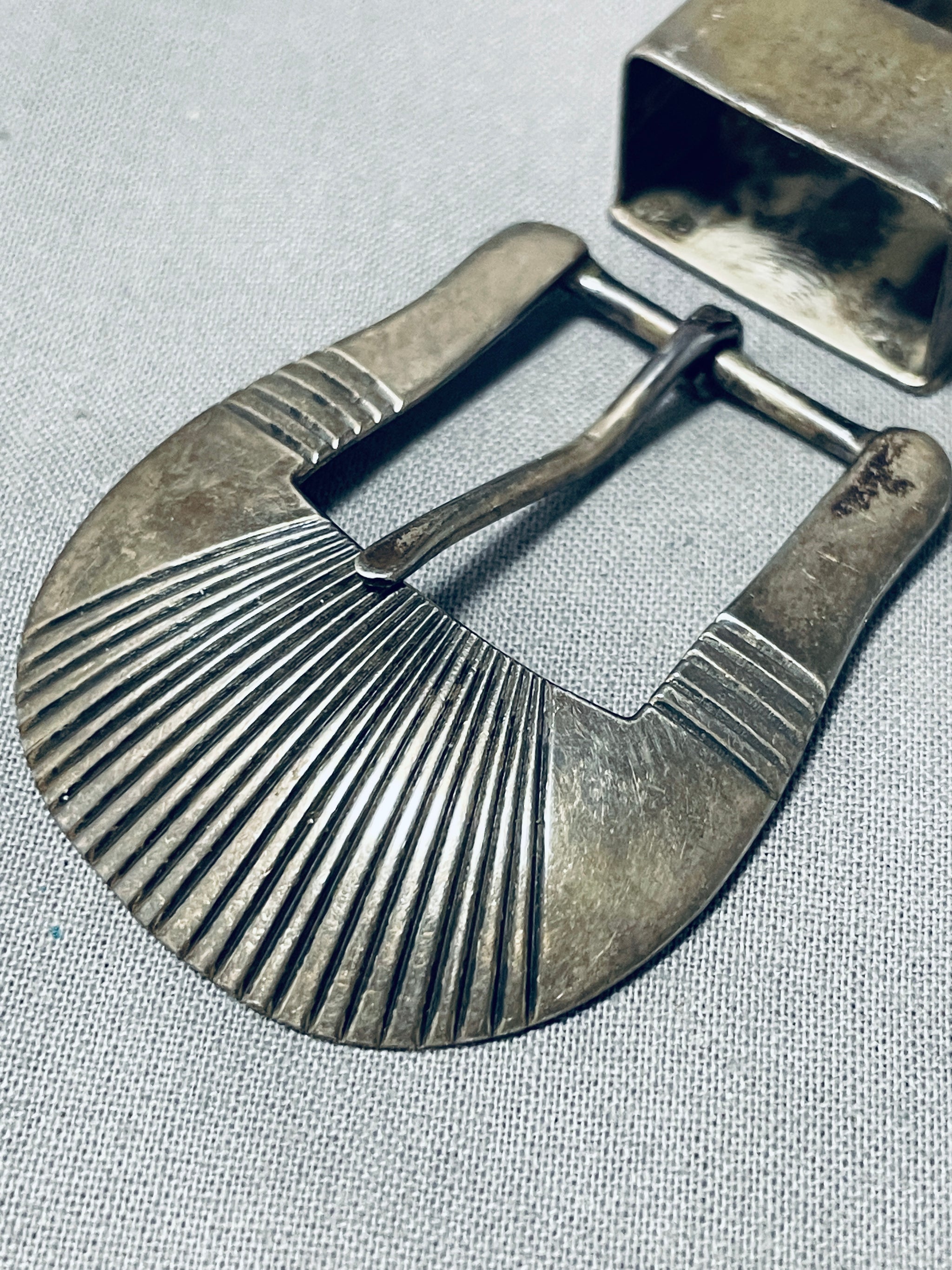 Case Trading Post CTP Sterling Silver Native American Buckle Set Exquisite Vintage Native American Navajo Sterling Silver  main image 4