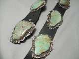 Best Vintage Native American Navajo Royston Turquoise Slab Sterling Silver Concho Belt-Nativo Arts