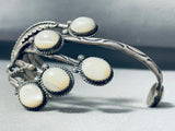 Unbelievable Vintage Native American Navajo Mother Of Pearl Sterling Silver Bracelet-Nativo Arts