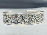 Thick 100+ Gram Vintage Native American Navajo Signed Sterling Silver Solid Bracelet-Nativo Arts
