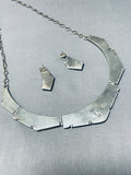 Important Vintage Native American Navajo Pete Sierra Opal Sterling Silver Necklace-Nativo Arts