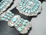 Victor Moses Begay Vintage Native American Navajo Turquoise Sterling Silver Concho Belt-Nativo Arts