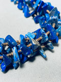 Native American Incredible Vintage Santo Domingo Lapis Sterling Silver Necklace-Nativo Arts