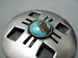 Amazing Vintage Native American Navajo Bisbee Turquoise Sterling Silver Pin/pendant Old-Nativo Arts
