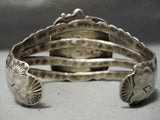 Museum Vintage Native American Navajo Squared Royston Turquoise Sterling Silver Bracelet Old-Nativo Arts
