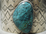 Native American Huge Wide Spiderweb Turquoise Sterling Silver Bracelet Cuff Jewelry-Nativo Arts