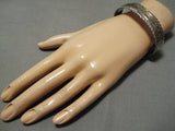 Intricate!! Vintage Native American Navajo Mark Yazzie Real Gold Sterling Silver Pueblo Bracelet-Nativo Arts
