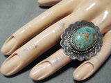 Fabulous San Felipe Native American 8 Turquoise Sterling Silver Ring-Nativo Arts