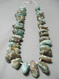 One Of Best Vintage Native American Navajo Chunky Royston Turquoise Heishi Necklace Old-Nativo Arts