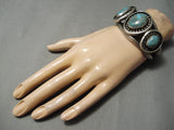 One Of Best Vintage Native American Navajo #8 Turquoise Sterling Silver Bracelet Old-Nativo Arts