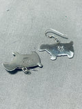 Wonderful Native American Navajo Sterling Silver Sheep Earrings Signed-Nativo Arts