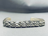 Swirling Sun Works Vintage Native American Navajo Sterling Silver Bracelet-Nativo Arts