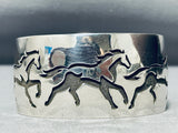 Running Horses Vintage Native American Navajo Sterling Silver Bracelet-Nativo Arts