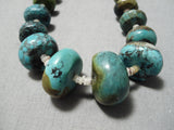Rare Turquoise! Vintage Navajo Heishi Sterling Silver Native American Necklace-Nativo Arts