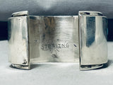 One Of The Most Intricate Ever Vintage Native American Navajo Turquoise Sterling Silver Bracelet-Nativo Arts