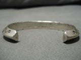 Wonderful Vintage Native American Navajo Riased Spine Stamped Sterling Silver Bracelet-Nativo Arts