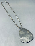 Authentic Vintage Native American Navajo Morenci Turquoise Sterling Silver Necklace-Nativo Arts