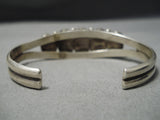 Magnificent Vintage Native American Navajo Graduating Turquoise Sterling Silver Bracelet Old-Nativo Arts