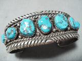 Important Henry Roanhorse Vintage Native American Navajo Turquoise Sterling Silver Bracelet-Nativo Arts