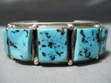Fantastic Vintage Native American Navajo Sleeping Beauty Turquoise Sterling Silver Bracelet Old-Nativo Arts