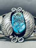 Ashley Family Vintage Native American Navajo Morenci Turquoise Sterling Silver Bracelet Signed-Nativo Arts