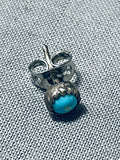 Cute Petite Vintage Native American Navajo Turquoise Sterling Silver Earrings-Nativo Arts