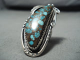 Dazzling Vintage Native American Navajo Spiderweb Turquoise Sterling Silver Ring-Nativo Arts