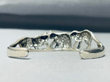 Very Unique Cat Family Vintage Native American Navajo Sterling Silver Bracelet-Nativo Arts