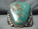 One Of Biggest Best Vintage Native American Navajo Royston Turquoise Sterling Silver Bracelet-Nativo Arts
