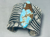 140 Grams Heavy Swirl #8 Turquoise Sterling Silver Bracelet-Nativo Arts