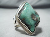 Important Vintage Navajo Native American Damale Turquoise Sterling Silver Ring-Nativo Arts