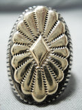 Huge Men's Heavy Vintage Native American Navajo 14k Gold Sterling Silver Ring-Nativo Arts