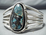 Amazing Vintage Native American Navajo Bisbee Turquoise Sterling Silver Bracelet-Nativo Arts