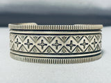 Precision Silver Work Artist Vintage Native American Navajo Sterling Silver Bracelet-Nativo Arts