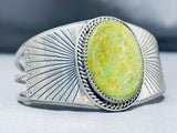 Stunning Native American Navajo Sonora Green Turquoise Sterling Silver Bracelet-Nativo Arts