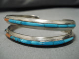 Striking Zuni Navajo Native American Blue Gem Turquoise Sterling Silver Bracelet-Nativo Arts