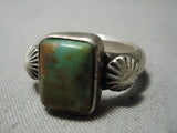 Detailed And Thick!! Vintage Native American Navajo Royston Turquoise Sterling Silver Ring-Nativo Arts