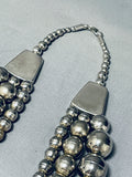 Best Vintage Native American Navajo Hand Tooled Sterling Silver Bead Necklace-Nativo Arts