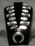 Best Vintage Native American Navajo Gold Thomas Singer Sterling Silver Squash Blossom Necklace-Nativo Arts