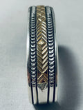 Bruce Morgan Exquisite Vintage Native American Navajo Sterling Silver And Gold Bracelet-Nativo Arts