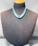 Native American Beautiful Vintage Santo Domingo Turquoise Heishi Sterling Silver Necklace-Nativo Arts